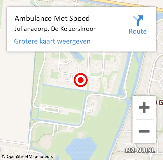 Locatie op kaart van de 112 melding: Ambulance Met Spoed Naar Julianadorp, De Keizerskroon op 25 juni 2023 00:47