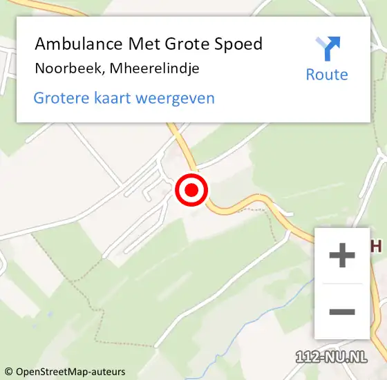 Locatie op kaart van de 112 melding: Ambulance Met Grote Spoed Naar Noorbeek, Mheerelindje op 30 augustus 2014 09:34