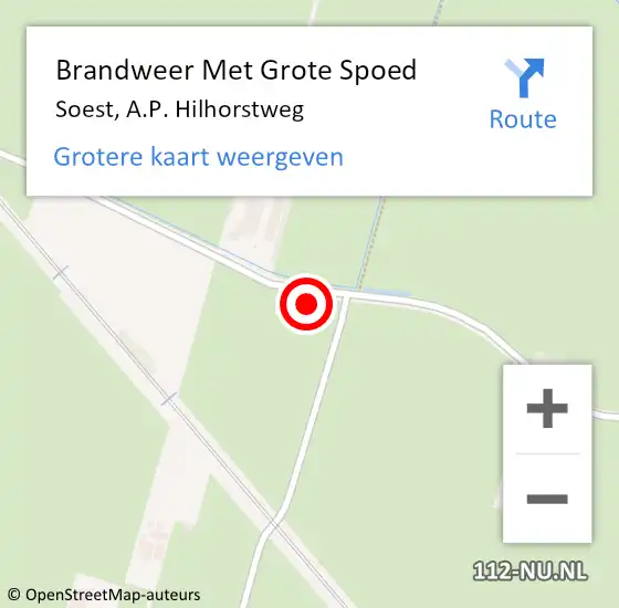 Locatie op kaart van de 112 melding: Brandweer Met Grote Spoed Naar Soest, A.P. Hilhorstweg op 25 juni 2023 01:14