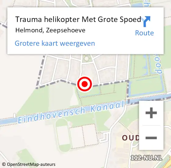 Locatie op kaart van de 112 melding: Trauma helikopter Met Grote Spoed Naar Helmond, Zeepsehoeve op 25 juni 2023 01:42