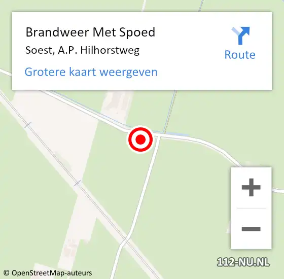 Locatie op kaart van de 112 melding: Brandweer Met Spoed Naar Soest, A.P. Hilhorstweg op 25 juni 2023 01:46