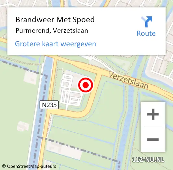 Locatie op kaart van de 112 melding: Brandweer Met Spoed Naar Purmerend, Verzetslaan op 25 juni 2023 02:43