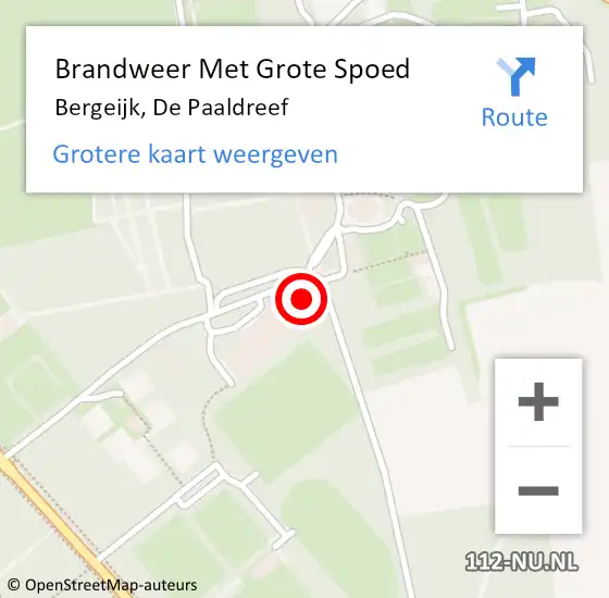 Locatie op kaart van de 112 melding: Brandweer Met Grote Spoed Naar Bergeijk, De Paaldreef op 25 juni 2023 03:19