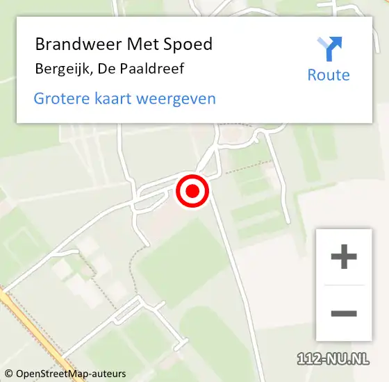 Locatie op kaart van de 112 melding: Brandweer Met Spoed Naar Bergeijk, De Paaldreef op 25 juni 2023 03:44