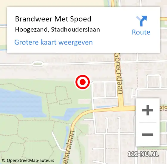 Locatie op kaart van de 112 melding: Brandweer Met Spoed Naar Hoogezand, Stadhouderslaan op 25 juni 2023 05:39