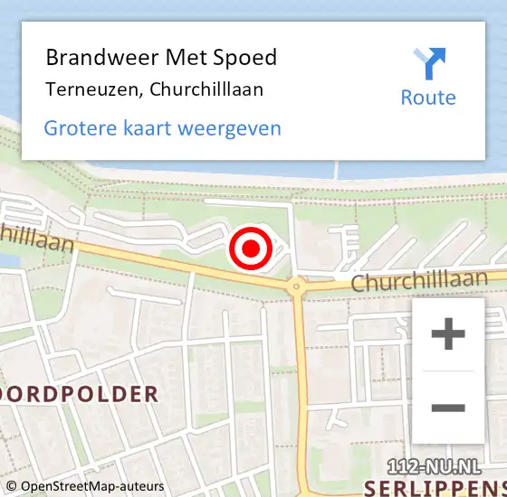 Locatie op kaart van de 112 melding: Brandweer Met Spoed Naar Terneuzen, Churchilllaan op 25 juni 2023 07:59