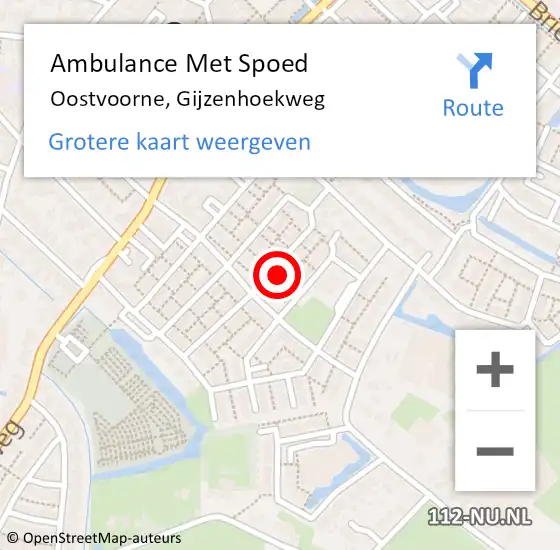 Locatie op kaart van de 112 melding: Ambulance Met Spoed Naar Oostvoorne, Gijzenhoekweg op 25 juni 2023 08:59