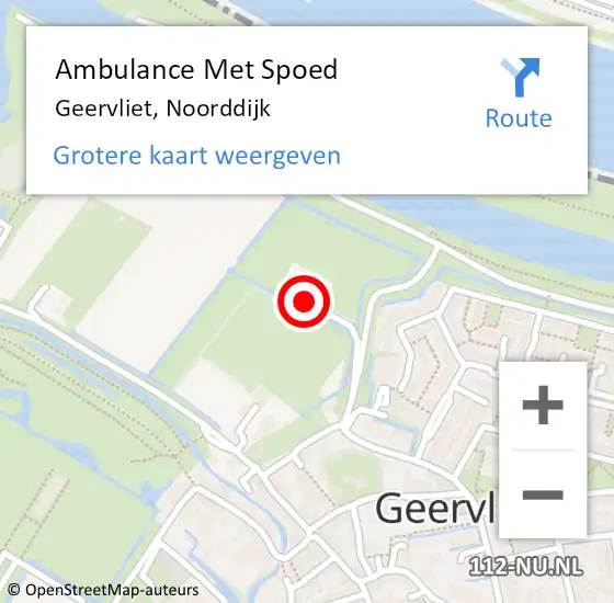 Locatie op kaart van de 112 melding: Ambulance Met Spoed Naar Geervliet, Noorddijk op 25 juni 2023 09:17