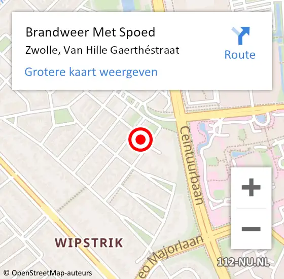 Locatie op kaart van de 112 melding: Brandweer Met Spoed Naar Zwolle, Van Hille Gaerthéstraat op 25 juni 2023 09:23