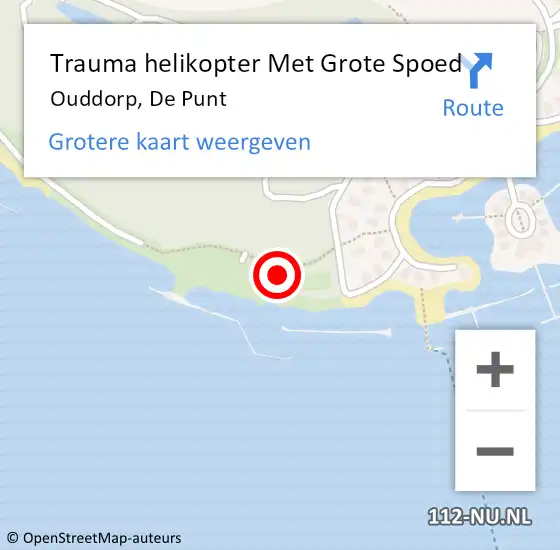 Locatie op kaart van de 112 melding: Trauma helikopter Met Grote Spoed Naar Ouddorp, De Punt op 25 juni 2023 10:30