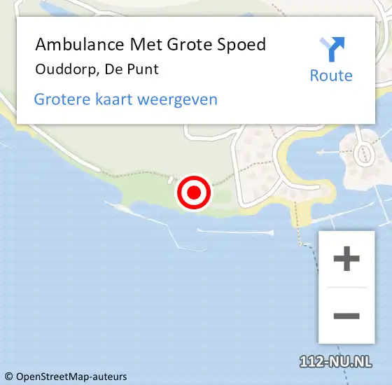 Locatie op kaart van de 112 melding: Ambulance Met Grote Spoed Naar Ouddorp, De Punt op 25 juni 2023 10:45