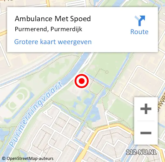 Locatie op kaart van de 112 melding: Ambulance Met Spoed Naar Purmerend, Purmerdijk op 25 juni 2023 11:39