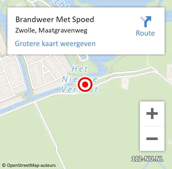 Locatie op kaart van de 112 melding: Brandweer Met Spoed Naar Zwolle, Maatgravenweg op 25 juni 2023 12:19