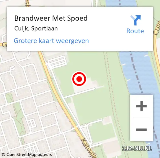 Locatie op kaart van de 112 melding: Brandweer Met Spoed Naar Cuijk, Sportlaan op 25 juni 2023 12:23