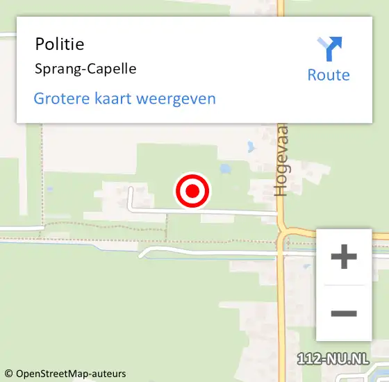 Locatie op kaart van de 112 melding: Politie Sprang-Capelle op 25 juni 2023 13:02