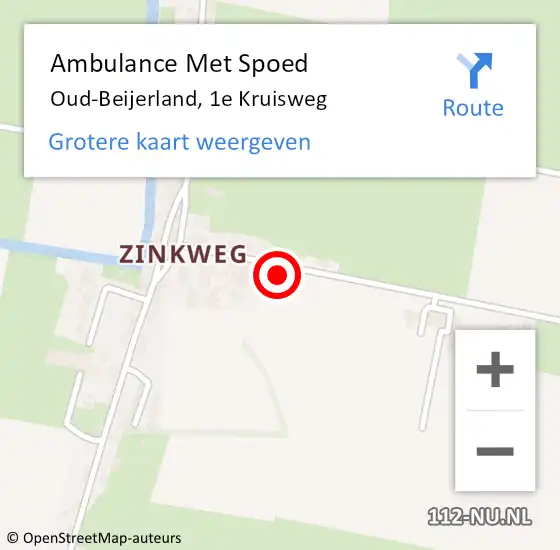 Locatie op kaart van de 112 melding: Ambulance Met Spoed Naar Oud-Beijerland, 1e Kruisweg op 25 juni 2023 13:10