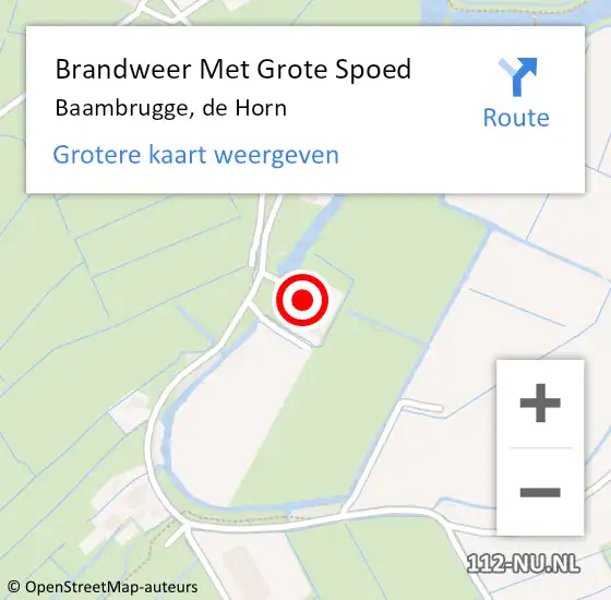 Locatie op kaart van de 112 melding: Brandweer Met Grote Spoed Naar Baambrugge, de Horn op 25 juni 2023 13:16