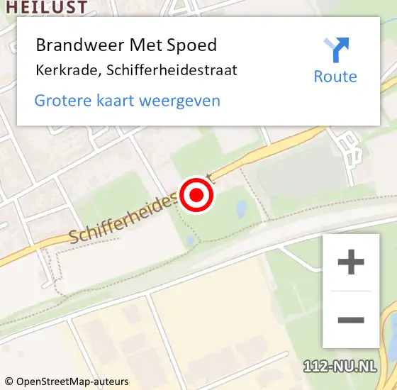 Locatie op kaart van de 112 melding: Brandweer Met Spoed Naar Kerkrade, Schifferheidestraat op 25 juni 2023 13:40