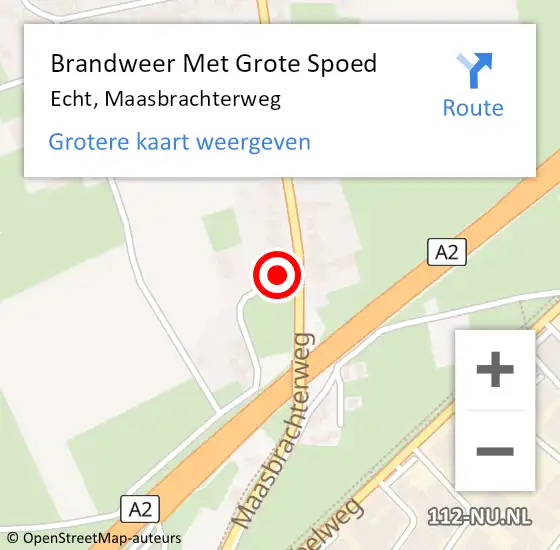 Locatie op kaart van de 112 melding: Brandweer Met Grote Spoed Naar Echt, Maasbrachterweg op 25 juni 2023 13:51