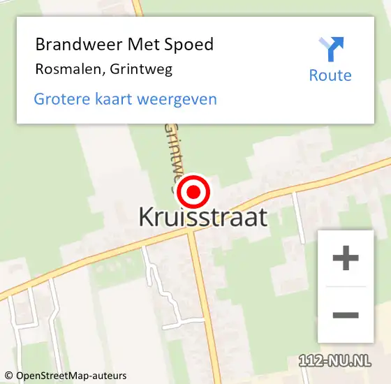 Locatie op kaart van de 112 melding: Brandweer Met Spoed Naar Rosmalen, Grintweg op 25 juni 2023 14:10