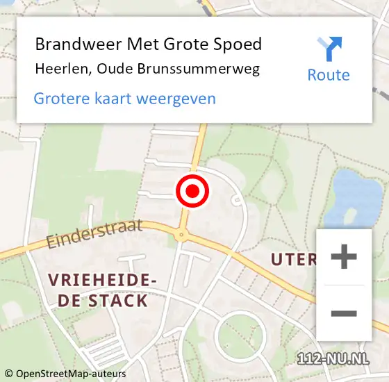 Locatie op kaart van de 112 melding: Brandweer Met Grote Spoed Naar Heerlen, Oude Brunssummerweg op 25 juni 2023 14:44