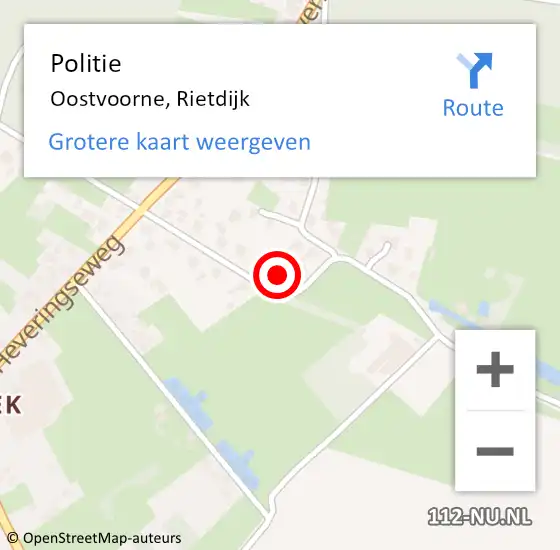 Locatie op kaart van de 112 melding: Politie Oostvoorne, Rietdijk op 25 juni 2023 15:03