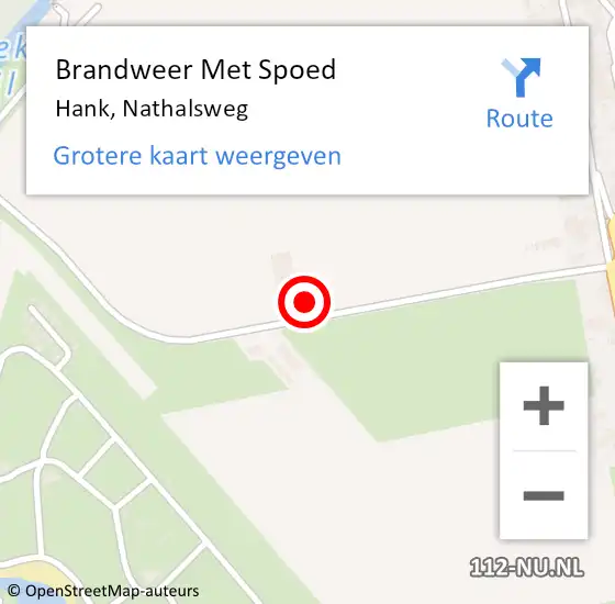 Locatie op kaart van de 112 melding: Brandweer Met Spoed Naar Hank, Nathalsweg op 25 juni 2023 15:11