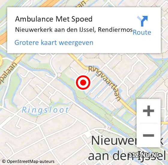 Locatie op kaart van de 112 melding: Ambulance Met Spoed Naar Nieuwerkerk aan den IJssel, Rendiermos op 25 juni 2023 16:32