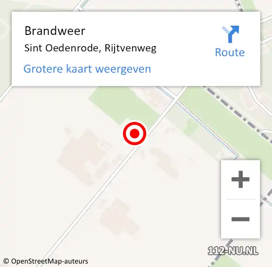Locatie op kaart van de 112 melding: Brandweer Sint Oedenrode, Rijtvenweg op 25 juni 2023 17:55