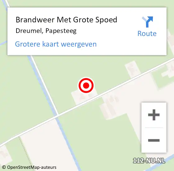 Locatie op kaart van de 112 melding: Brandweer Met Grote Spoed Naar Dreumel, Papesteeg op 25 juni 2023 18:07