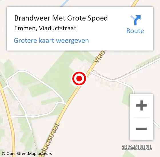 Locatie op kaart van de 112 melding: Brandweer Met Grote Spoed Naar Emmen, Viaductstraat op 25 juni 2023 18:21