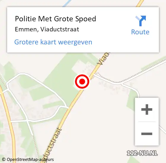 Locatie op kaart van de 112 melding: Politie Met Grote Spoed Naar Emmen, Viaductstraat op 25 juni 2023 18:21