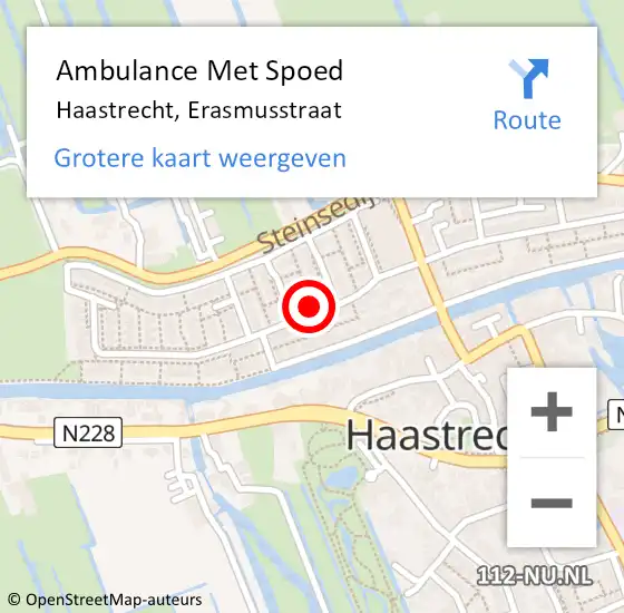 Locatie op kaart van de 112 melding: Ambulance Met Spoed Naar Haastrecht, Erasmusstraat op 25 juni 2023 18:36