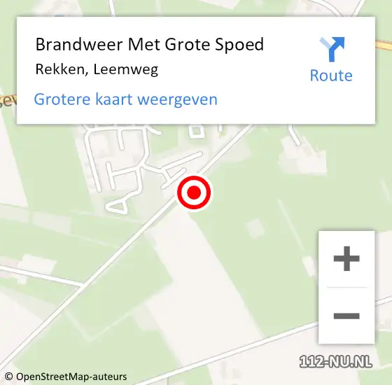 Locatie op kaart van de 112 melding: Brandweer Met Grote Spoed Naar Rekken, Leemweg op 25 juni 2023 18:37