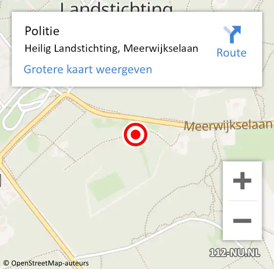 Locatie op kaart van de 112 melding: Politie Heilig Landstichting, Meerwijkselaan op 25 juni 2023 18:37