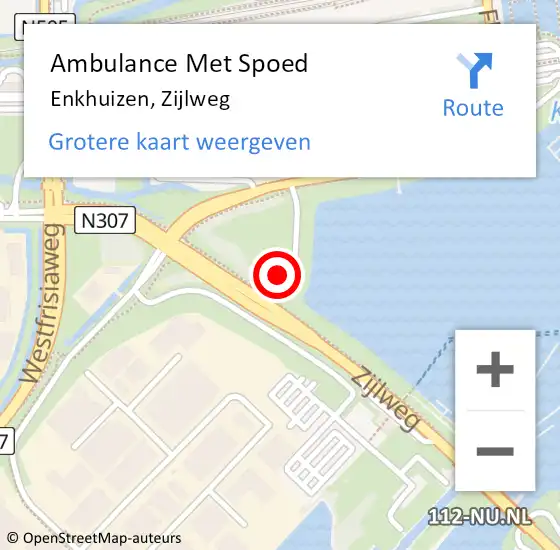 Locatie op kaart van de 112 melding: Ambulance Met Spoed Naar Enkhuizen, Zijlweg op 25 juni 2023 18:40