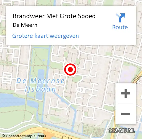 Locatie op kaart van de 112 melding: Brandweer Met Grote Spoed Naar De Meern op 25 juni 2023 19:02