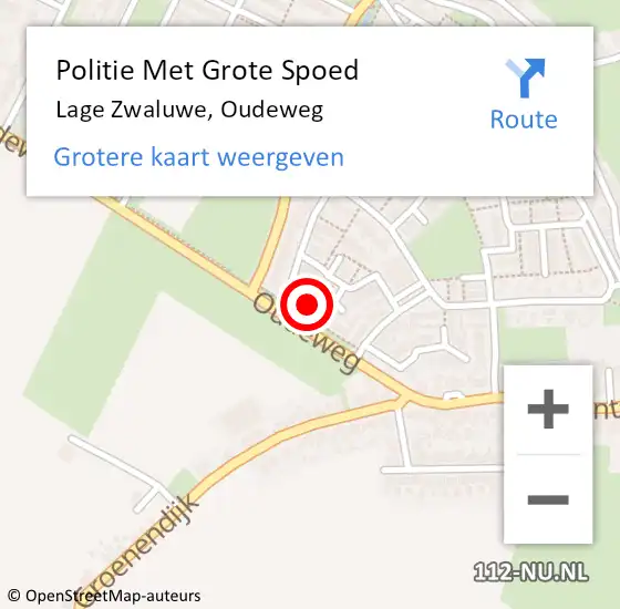 Locatie op kaart van de 112 melding: Politie Met Grote Spoed Naar Lage Zwaluwe, Oudeweg op 25 juni 2023 19:05