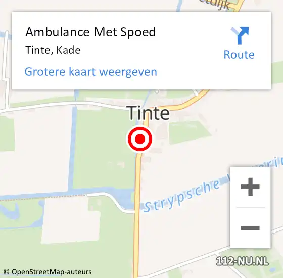 Locatie op kaart van de 112 melding: Ambulance Met Spoed Naar Tinte, Kade op 25 juni 2023 19:13