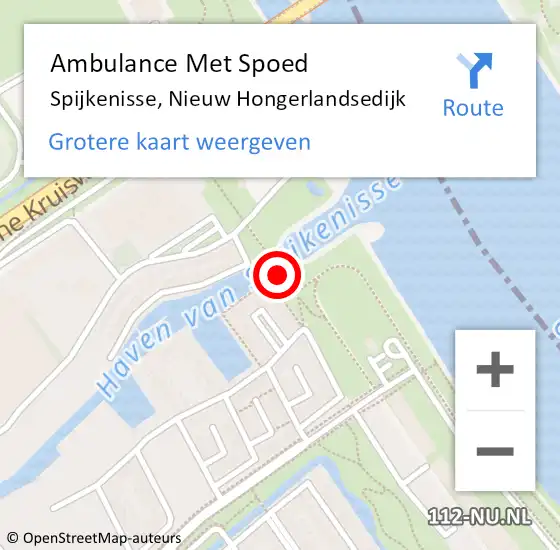 Locatie op kaart van de 112 melding: Ambulance Met Spoed Naar Spijkenisse, Nieuw Hongerlandsedijk op 25 juni 2023 19:20