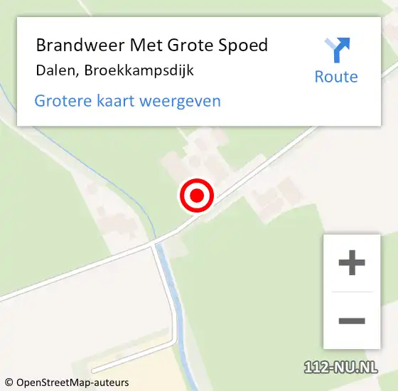 Locatie op kaart van de 112 melding: Brandweer Met Grote Spoed Naar Dalen, Broekkampsdijk op 25 juni 2023 19:33