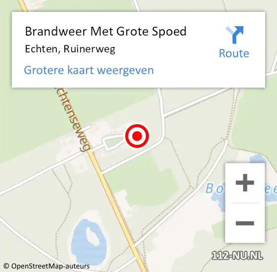 Locatie op kaart van de 112 melding: Brandweer Met Grote Spoed Naar Echten, Ruinerweg op 25 juni 2023 19:40