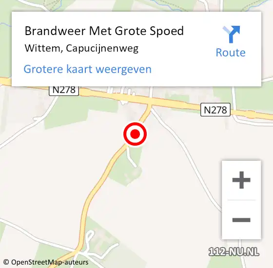 Locatie op kaart van de 112 melding: Brandweer Met Grote Spoed Naar Wittem, Capucijnenweg op 25 juni 2023 20:01