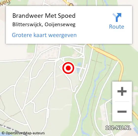 Locatie op kaart van de 112 melding: Brandweer Met Spoed Naar Blitterswijck, Ooijenseweg op 25 juni 2023 20:33