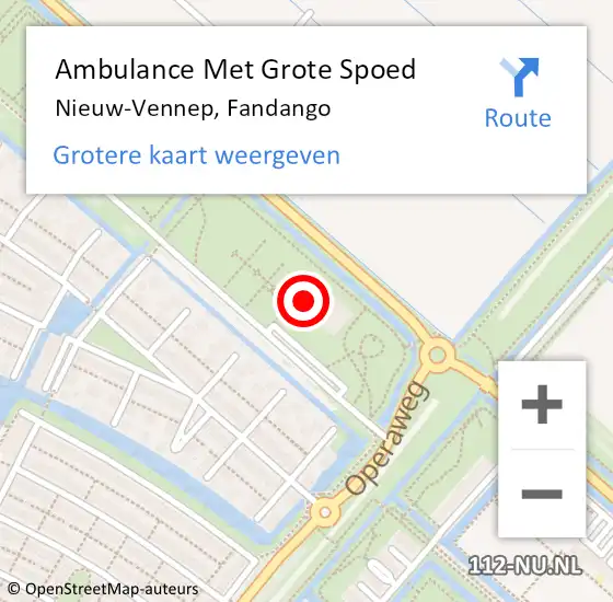 Locatie op kaart van de 112 melding: Ambulance Met Grote Spoed Naar Nieuw-Vennep, Fandango op 25 juni 2023 20:36