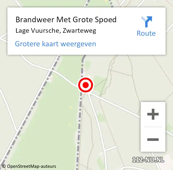 Locatie op kaart van de 112 melding: Brandweer Met Grote Spoed Naar Lage Vuursche, Zwarteweg op 25 juni 2023 20:49