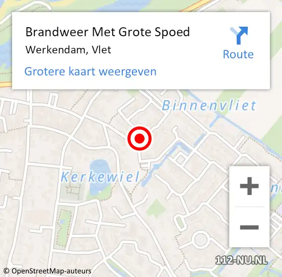 Locatie op kaart van de 112 melding: Brandweer Met Grote Spoed Naar Werkendam, Vlet op 25 juni 2023 20:57