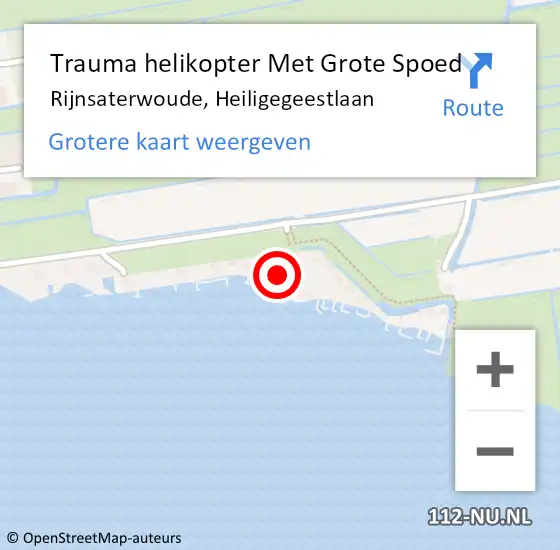 Locatie op kaart van de 112 melding: Trauma helikopter Met Grote Spoed Naar Rijnsaterwoude, Heiligegeestlaan op 25 juni 2023 21:12