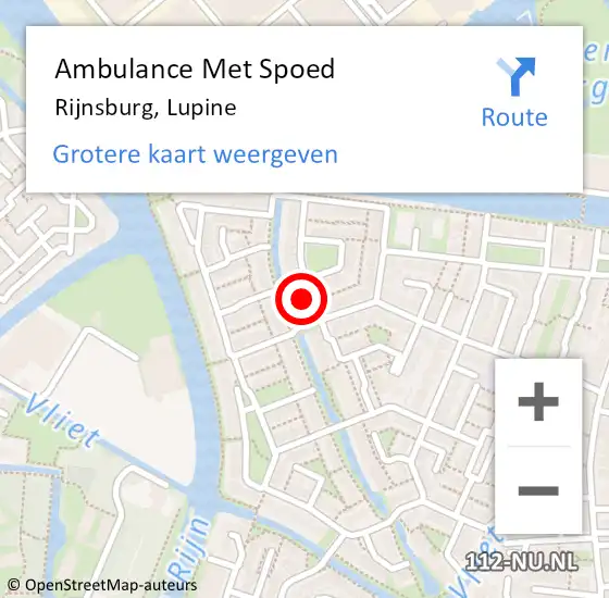 Locatie op kaart van de 112 melding: Ambulance Met Spoed Naar Rijnsburg, Lupine op 25 juni 2023 21:19