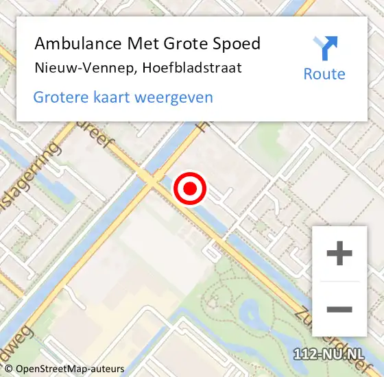 Locatie op kaart van de 112 melding: Ambulance Met Grote Spoed Naar Nieuw-Vennep, Hoefbladstraat op 25 juni 2023 22:10